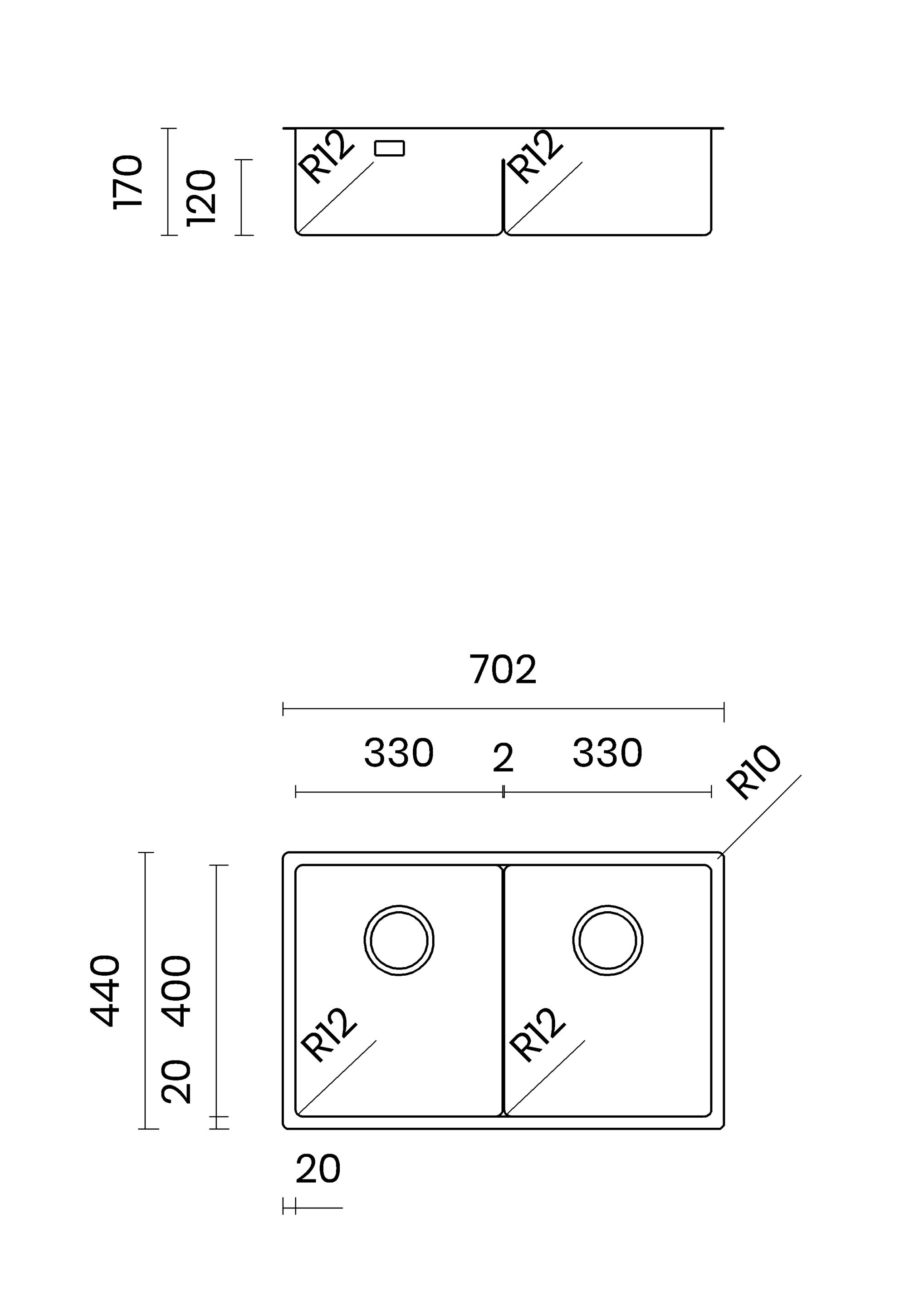 2 раковины из нержавеющей стали TASCA Icon ARCH-00132007 - Вид №7