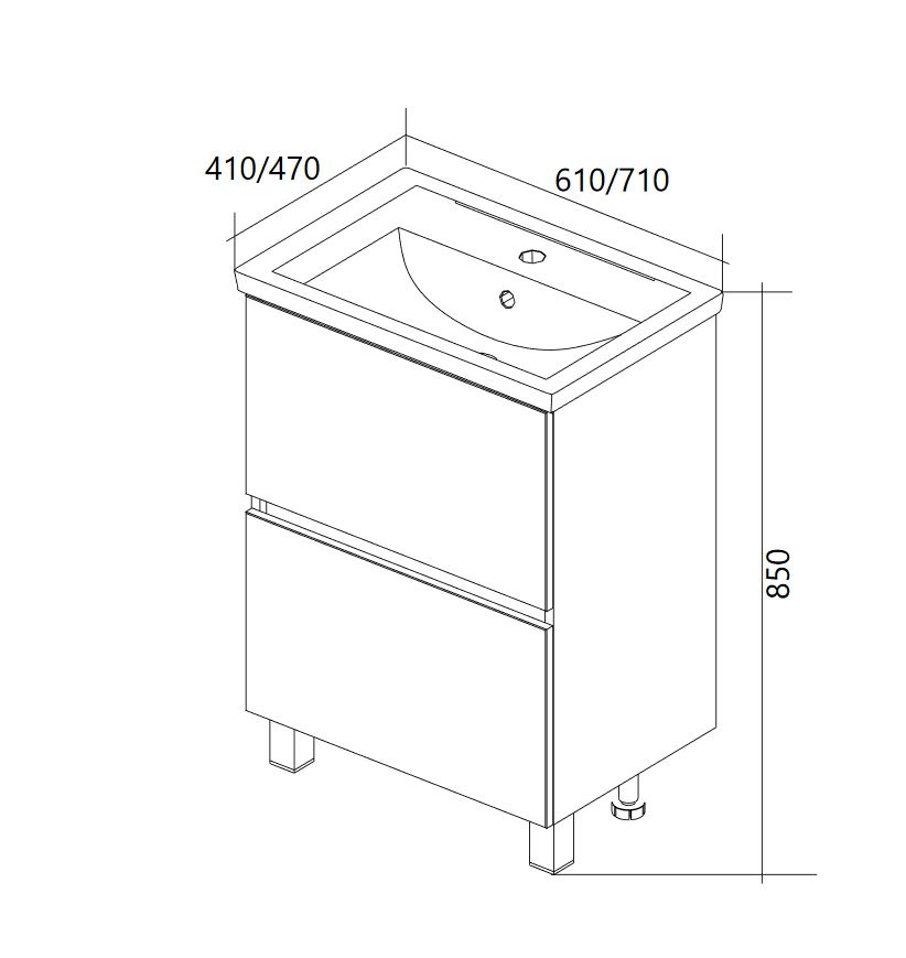 У76060 Тумба Aris 60Н 2я. Дуб Сонома 1 Marka ARIS - Вид №8