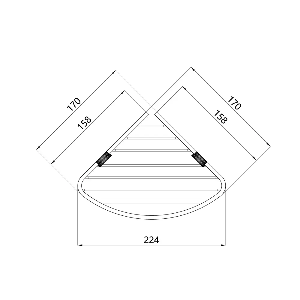 Полка для душа Iddis Art LMARTS00Zi44 угловая 1 ярус цвет золото STLM-2039805 - Вид №3