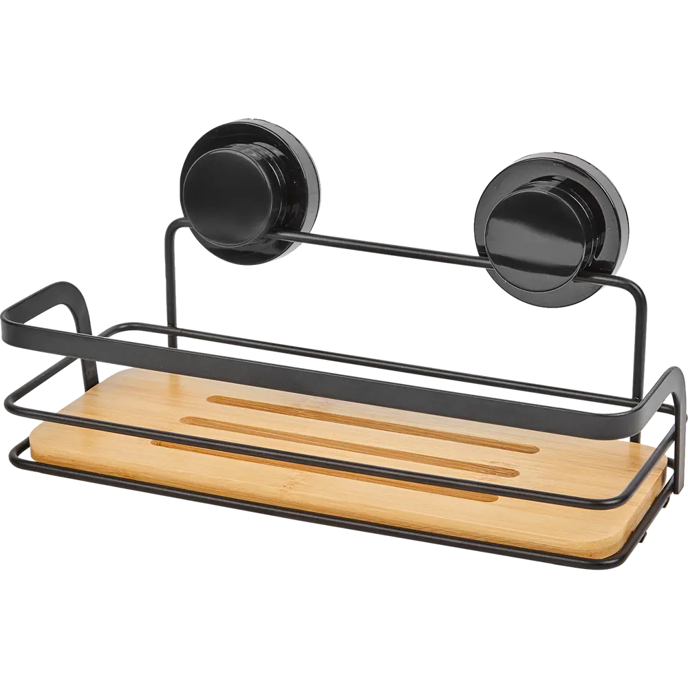 Полка для ванной прямоугольная Primanova одноярусная 26 см цвет черный 85390311 STLM-2034926 Бамбук