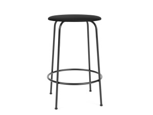 Высокий стул из стали и дерева с мягким сиденьем