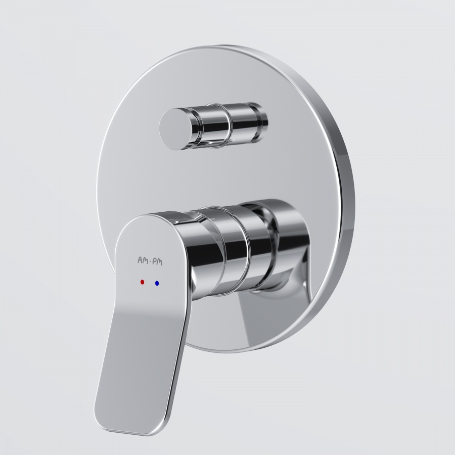 F85A45000 cмеситель д/ванны/душа монтируемый в стену хром шт. AM.PM X-Joy  - Вид №1