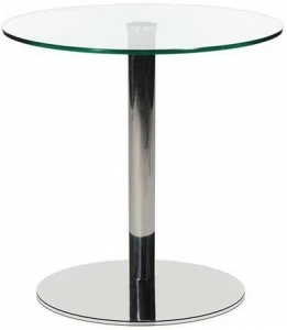 Wagner Круглый журнальный столик из стали и стекла W-table