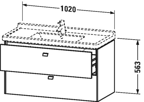 BR414301818 Brioso Тумбочка подвесная Белый матовый, декор Duravit - Вид №1