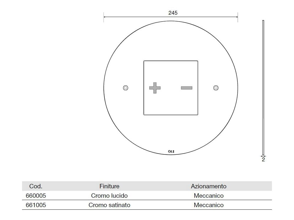 Полированная стальная туалетная панель управления OLI INO-X 05 ARCH-00106603 - Вид №2