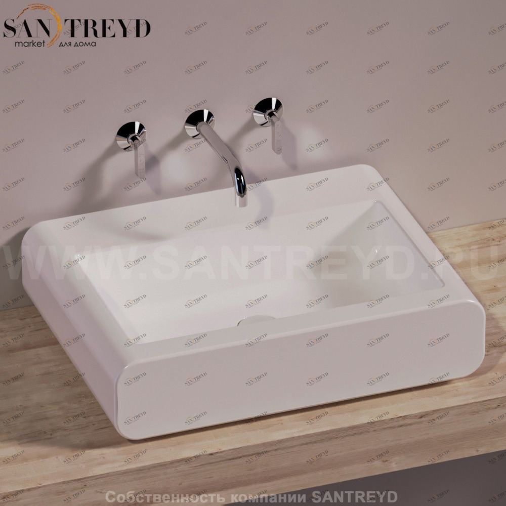 OH10BIANCO Накладная раковина на столешницу  прямоугольная Simas LFT Spazio