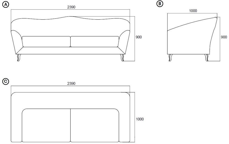 Enza Home 3-х местный тканевый диван Angel sun-id-1465152 - Вид №6