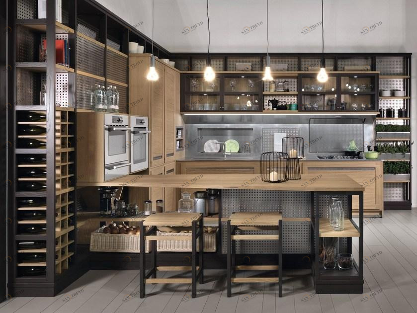 L'Ottocento Дубовая кухня с полуостровом sun-id-1417183
