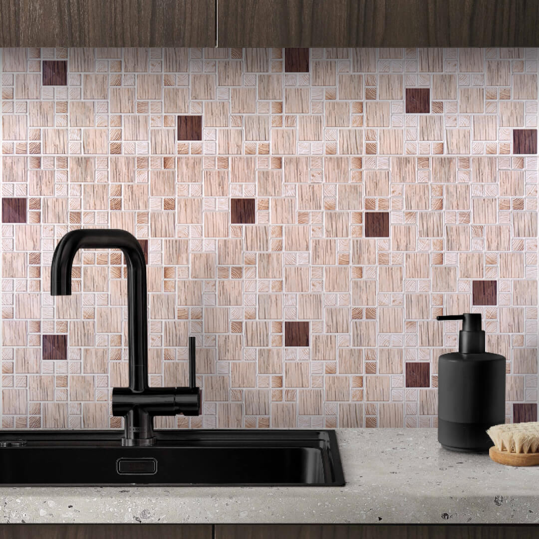 Панель ПВХ 0,3 мозаика Дуб белфорт STELLA Бюджет STSR-685 - Вид №1