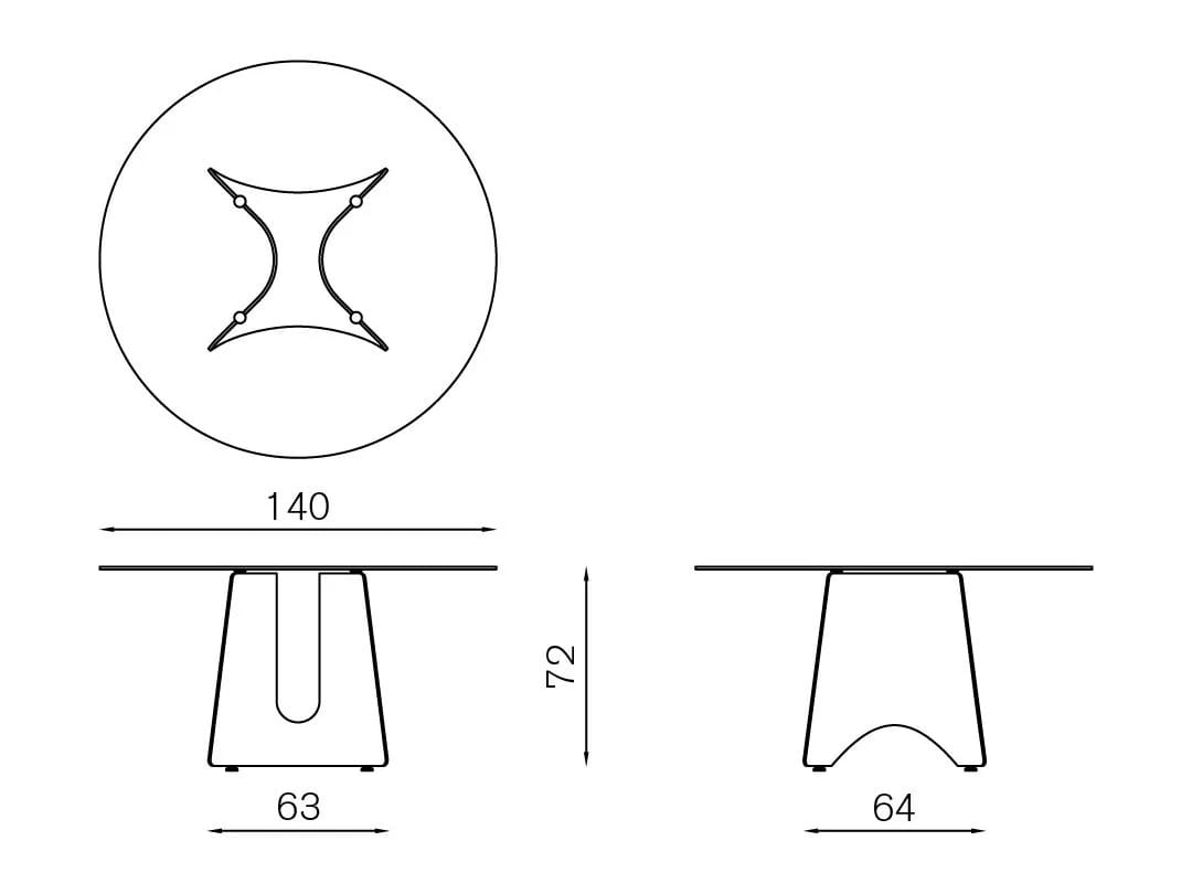 Круглый стол из алюминия и стекла BALERI ITALIA Bentz ARCH-00030100 - Вид №9