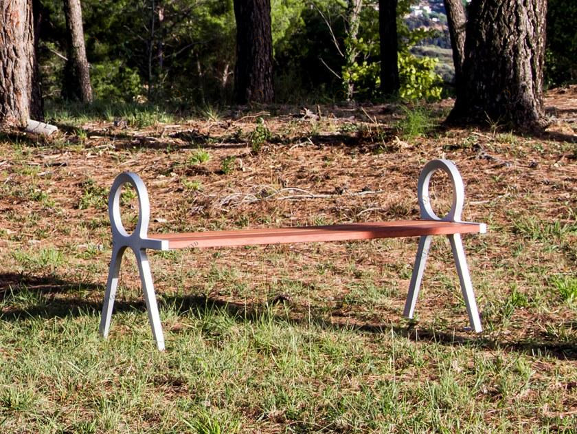 URBIDERMIS Скамья из дерева с подлокотниками без спинки sun-id-1360788