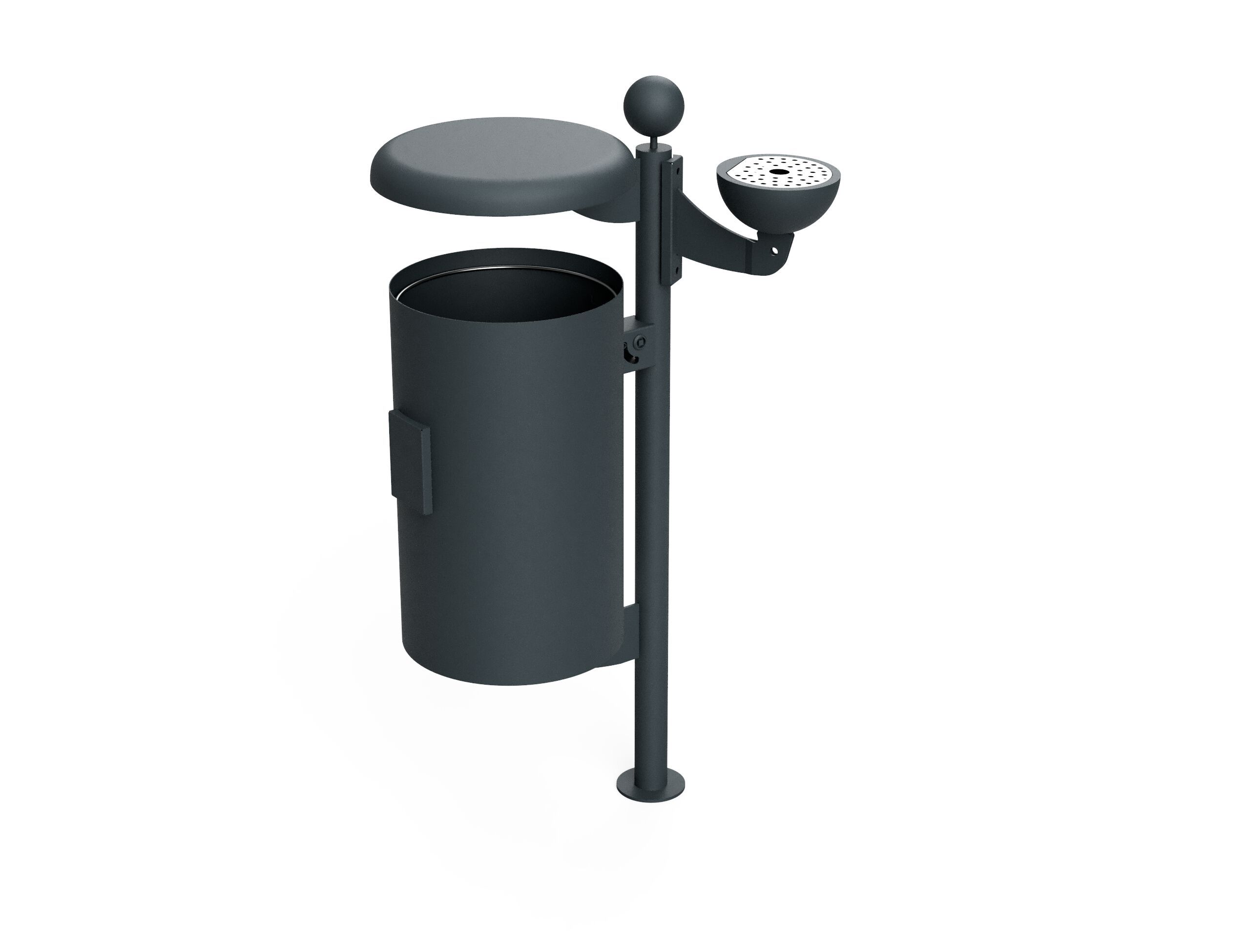 Стальная корзина для мусора с пепельницей Studio Città CORNER ARCH-00119941