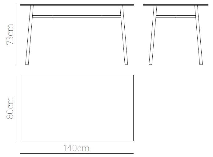 Прямоугольный стальной стол с порошковым покрытием BABEL D Kano ARCH-00122666 - Вид №2