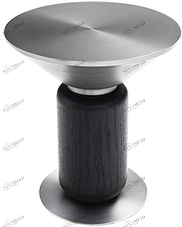 HC28 Cosmo Круглый журнальный столик из нержавеющей стали и дерева sun-id-1406869