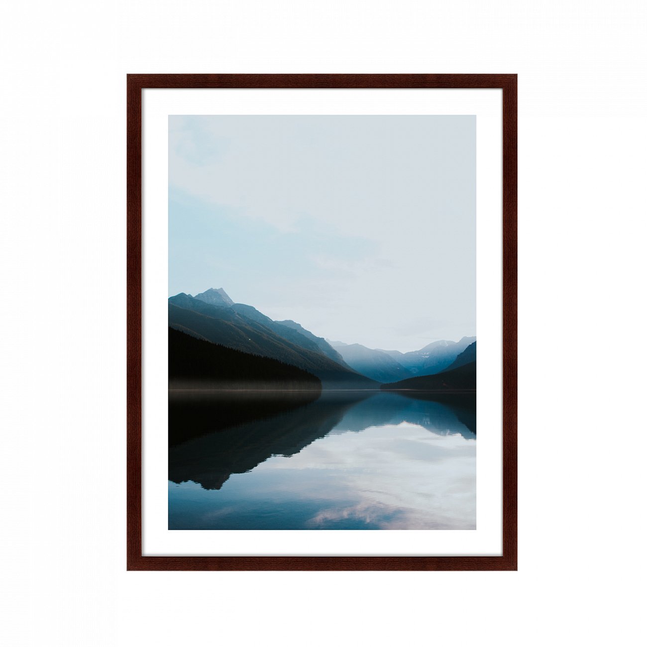 Арт-фотография в деревянной раме 78,5х100 см Bowman Lake, United States КАРТИНЫ В КВАРТИРУ  264813 Белый;голубой;разноцветный  - Вид №1