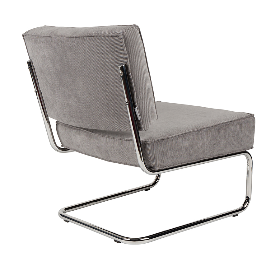 Кресло Lounge Ridge Rib светло-серое Zuiver 3100031 - Вид №5