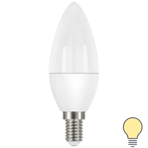 Лампа светодиодная Lexman Candle E14 175-250 В 5 Вт матовая 400 лм теплый белый свет