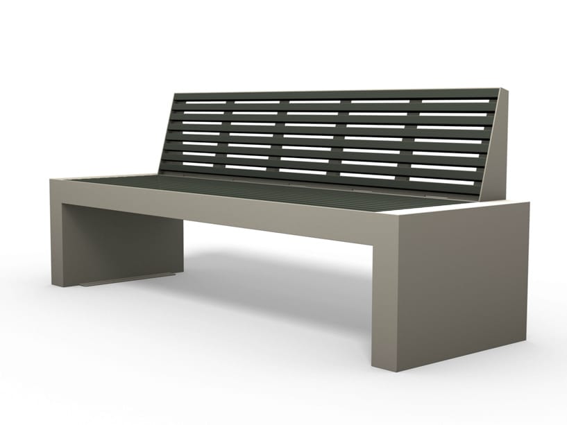 Скамейка из нержавеющей стали и ПЭТ со спинкой BENKERT BANKE Comfony ARCH-00024091 - Вид №2