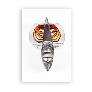 68151 Панно "Охотник III", жёлтое/чёрное/красное, 305/450 мм Maleras