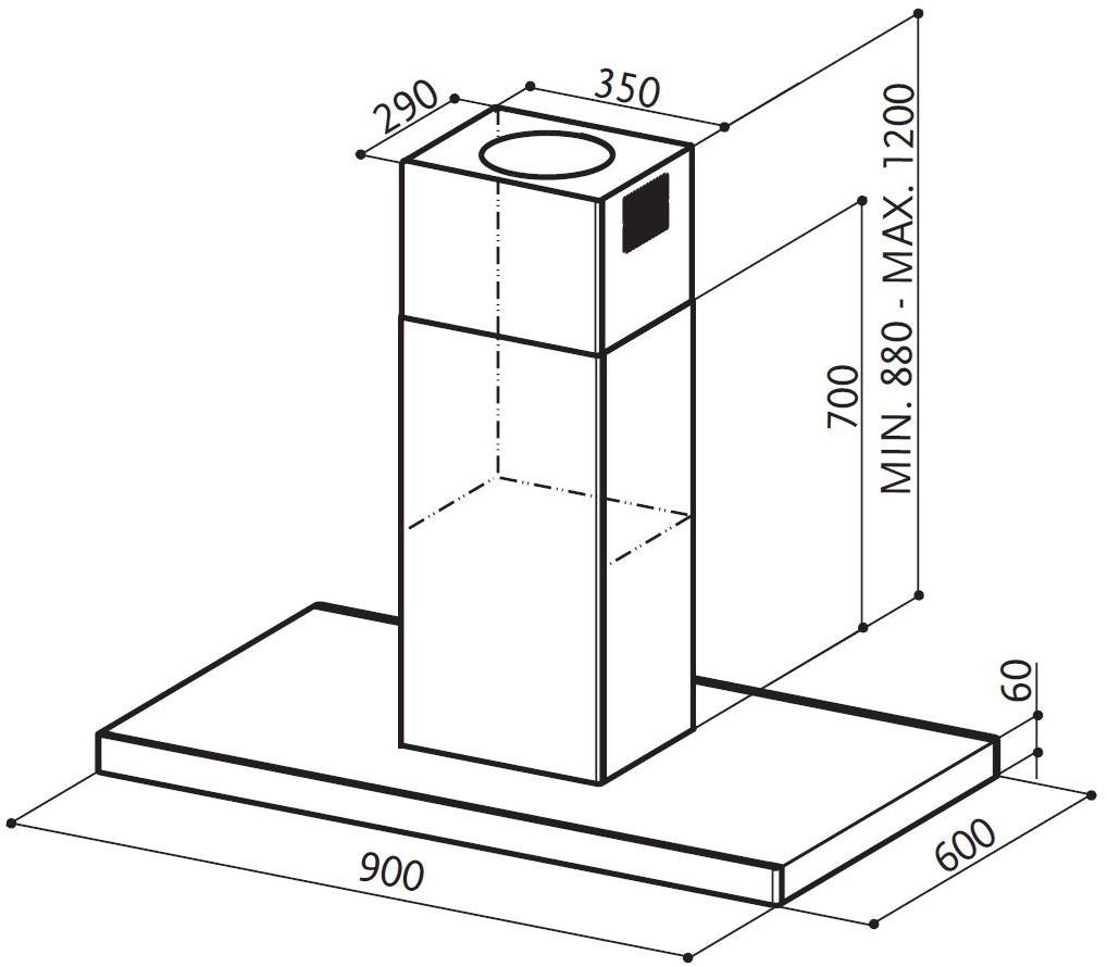 FABER Островная вытяжка из нержавеющей стали и стекла со встроенным освещением класса a ++  325.0549.478  - Вид №1