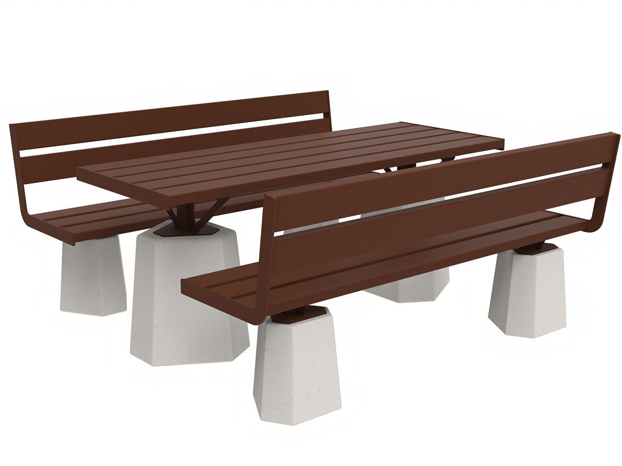 Стол для пикника из металла и бетона со встроенными скамейками Lazzari Stone ARCH-00036666 - Вид №11