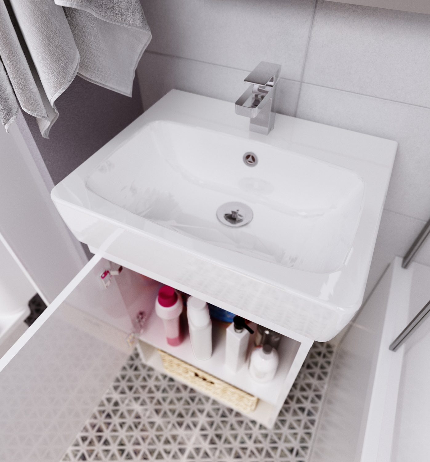 У76057 Тумба Tera 50Н 1д. Белый глянец 1 Marka TERA - Вид №3