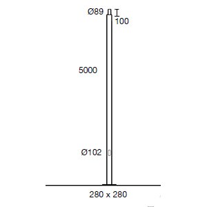 Cilindrical column Ø102 5m Ghidini Столбы освещения .05 Темно-Cерый (Матовый) 