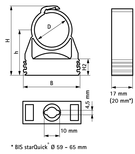 0855018 starQuick® Хомуты — белые для сантехнических труб и труб с электрокабелями для крепления стене, полу или потолку walraven  - Вид №1