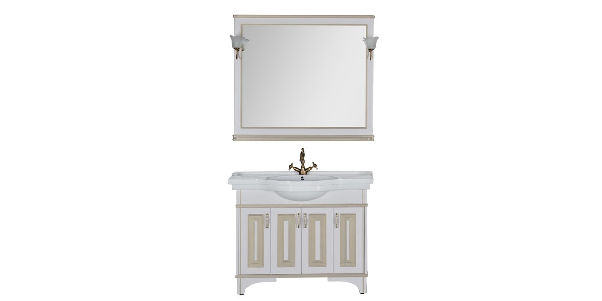 Комплект мебели Aquanet Валенса 110 белый краколет/золото 00182922 - Вид №1