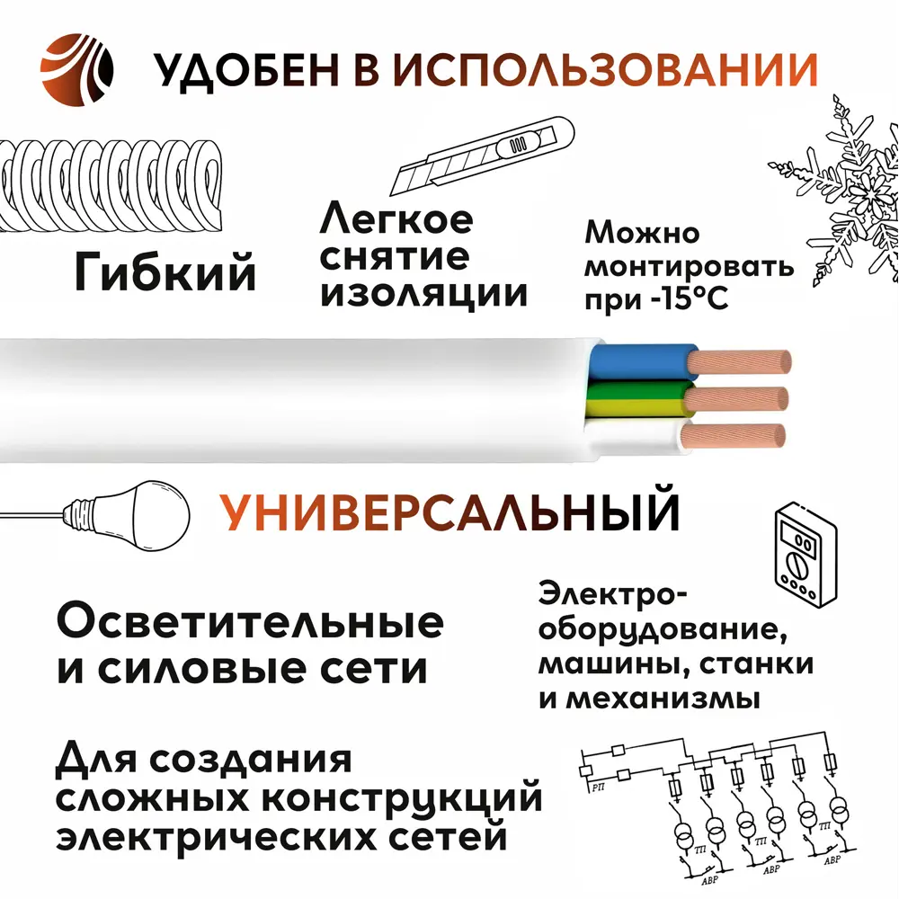 ОРЕОЛ ПуГВв 3x1.5 - гибкий силовой кабель 50 метров 87304840 STLM-1395903 - Вид №3