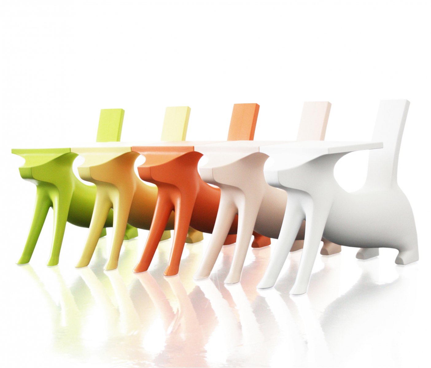 Magis Le Chien Savant MT830 AR Детский стул / детский стол из полиэтилена. Цвет: Оранжевый 1647 C  - Вид №1