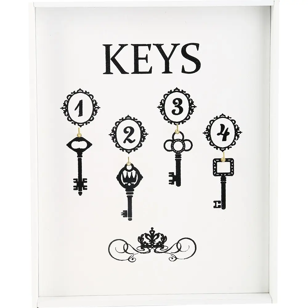 Ключница Keys 26x32x3 мм МДФ цвет белый 85097632 STLM-2039854 Santreyd 