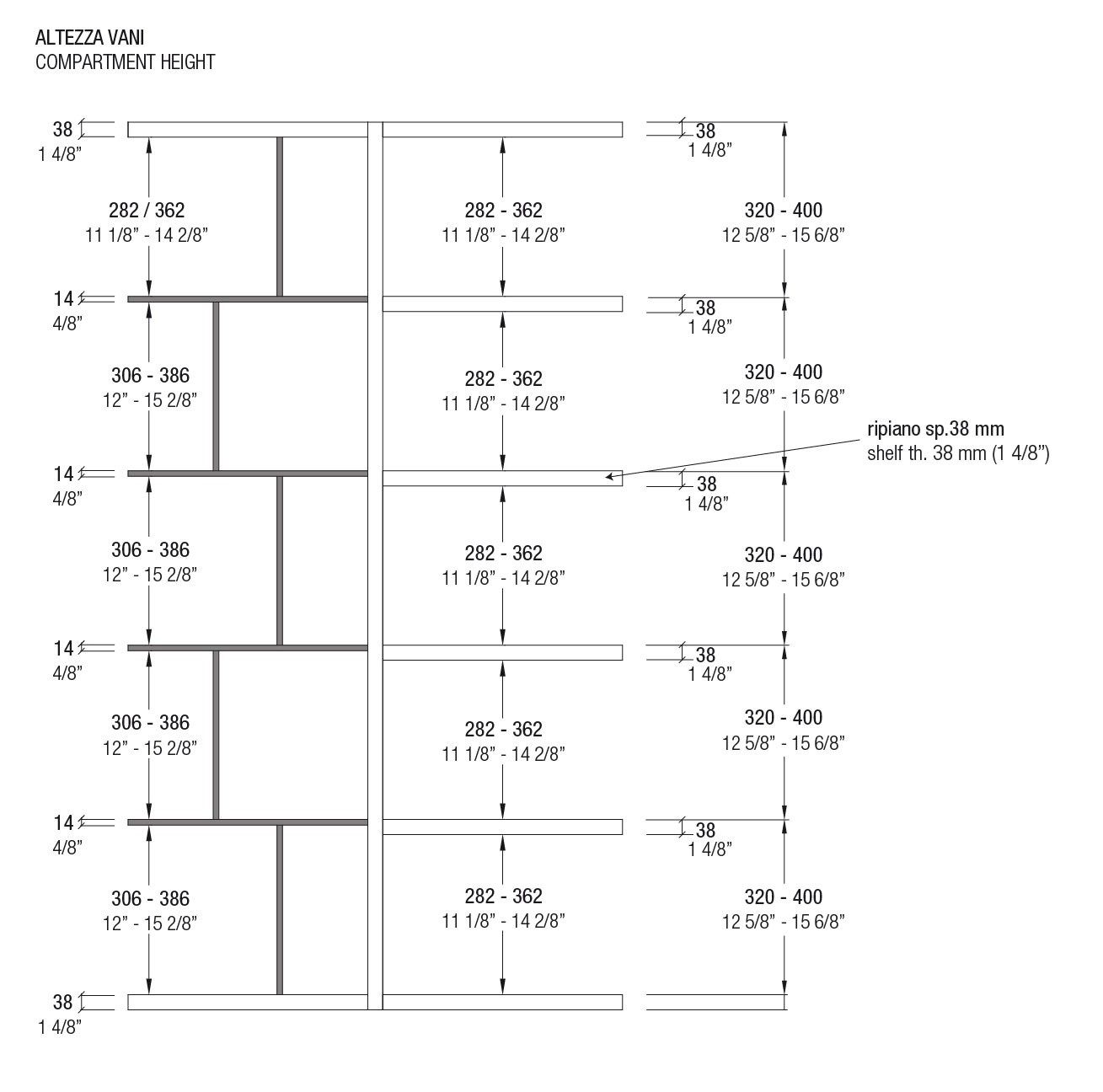 Установленная стеной секционная оборудованная стена MisuraEmme CROSSING ARCH-00101070 - Вид №6