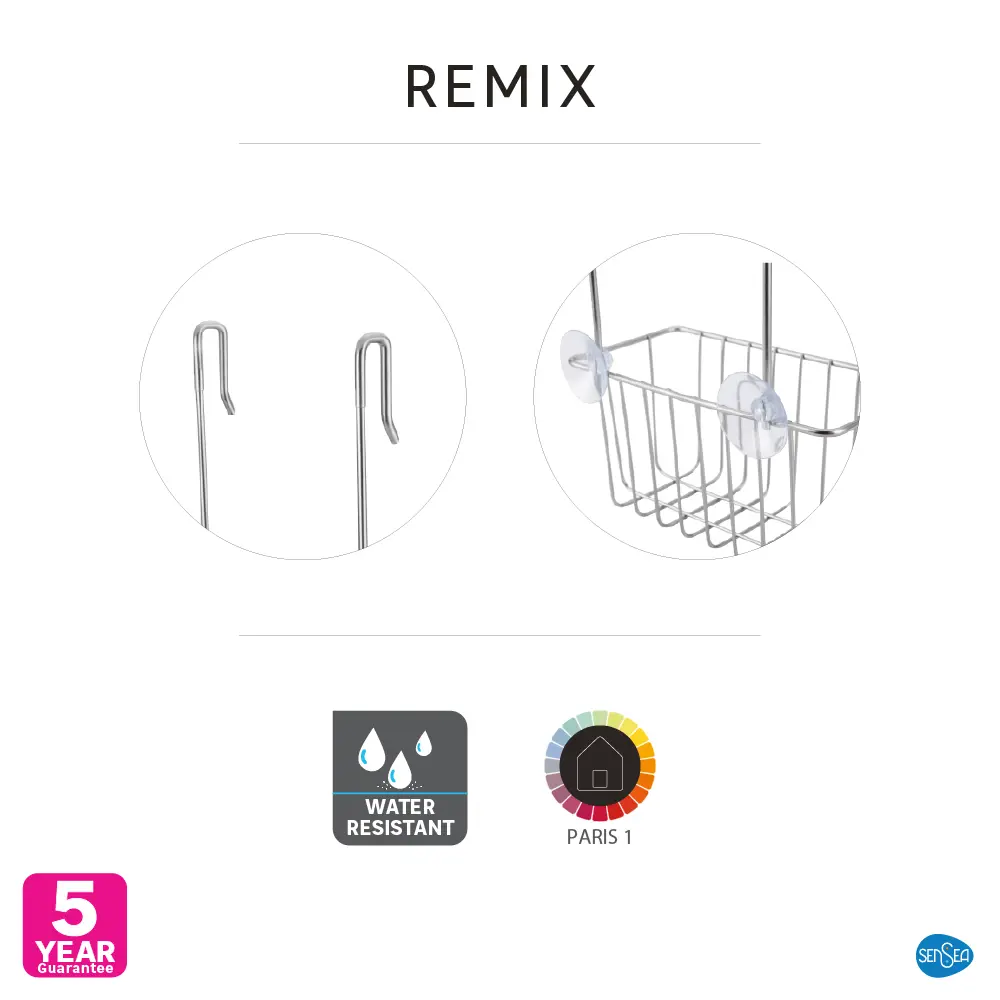Полка для душевой кабины Sensea Remix подвесная двухъярусная цвет хром 82667503 STLM-2072966 - Вид №3
