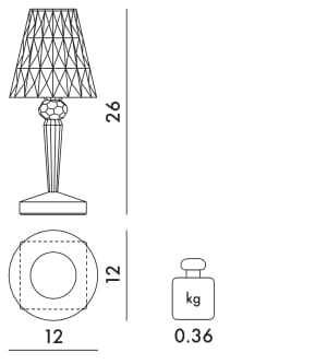 Светодиодная настольная лампа из инженерного пластика с батарейным питанием Kartell BATTERY ARCH-00018992 - Вид №40