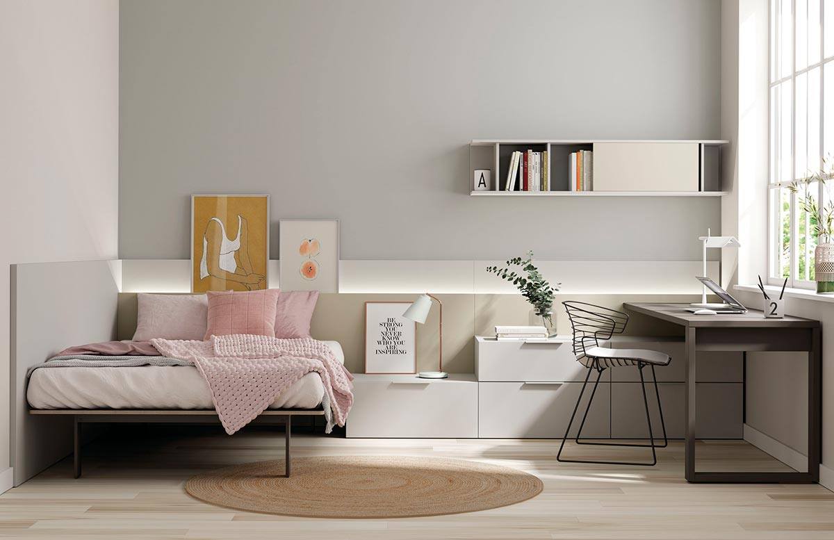 103598 Спальня с односпальной кроватью с изголовьем La Grama Paralex Santreyd 