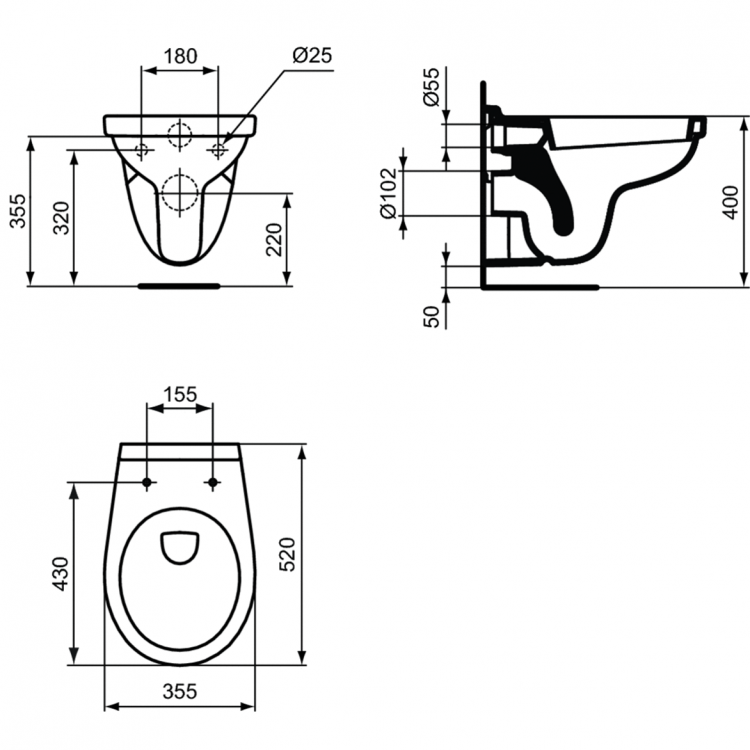 E876901 Подвесной унитаз ECCO/EUROVIT Ideal Standard ECCO-EUROVIT  - Вид №8