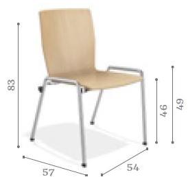 Casala Приставной стул для конференций из дерева Interlink 3562/00 - Вид №3