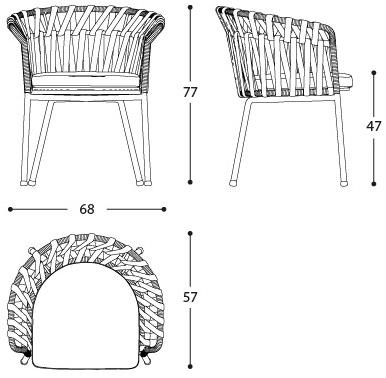 Varaschin Садовое кресло со встроенной подушкой Emma cross sun-id-1395906 - Вид №14