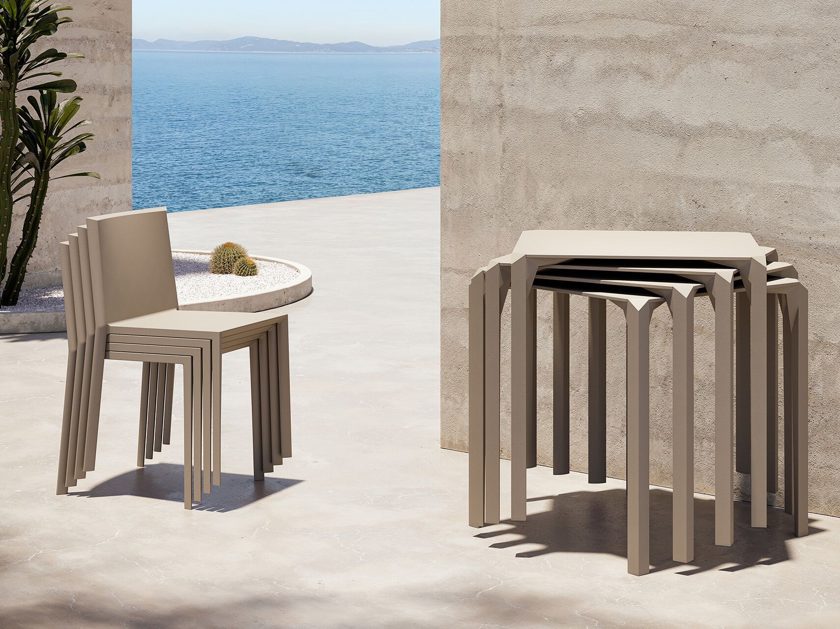 Квадратный садовый стол из полипропилена Vondom кварц ARCH-00080858 - Вид №4