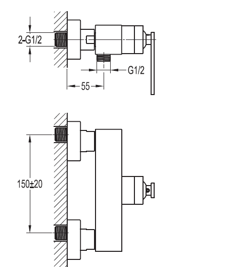 Смеситель для душа Cezares CITY-F-D-01 - Вид №1