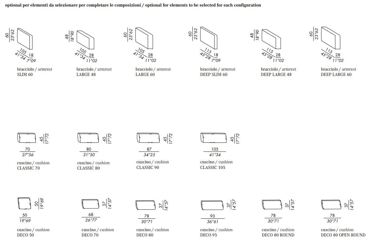 Ткань изогнутый съемный диван Meridiani Harold ARCH-00034371 - Вид №10