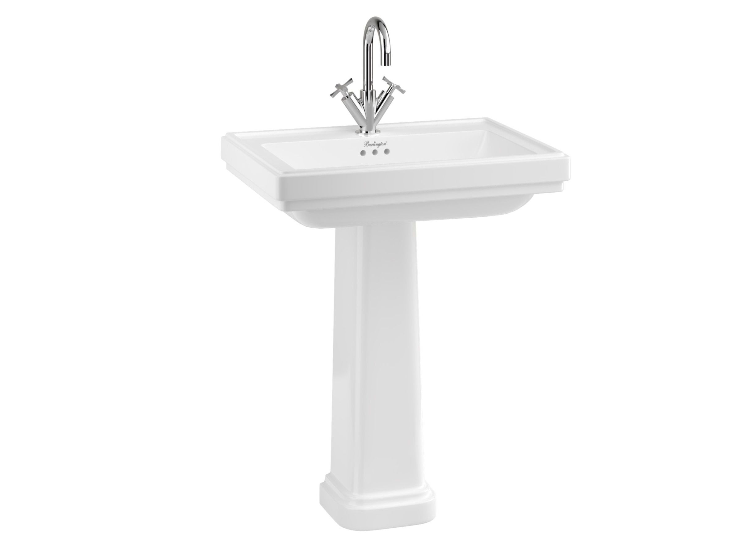 Одинарный умывальник из витражного стекла на колонне Burlington RIVIERA ARCH-00048611