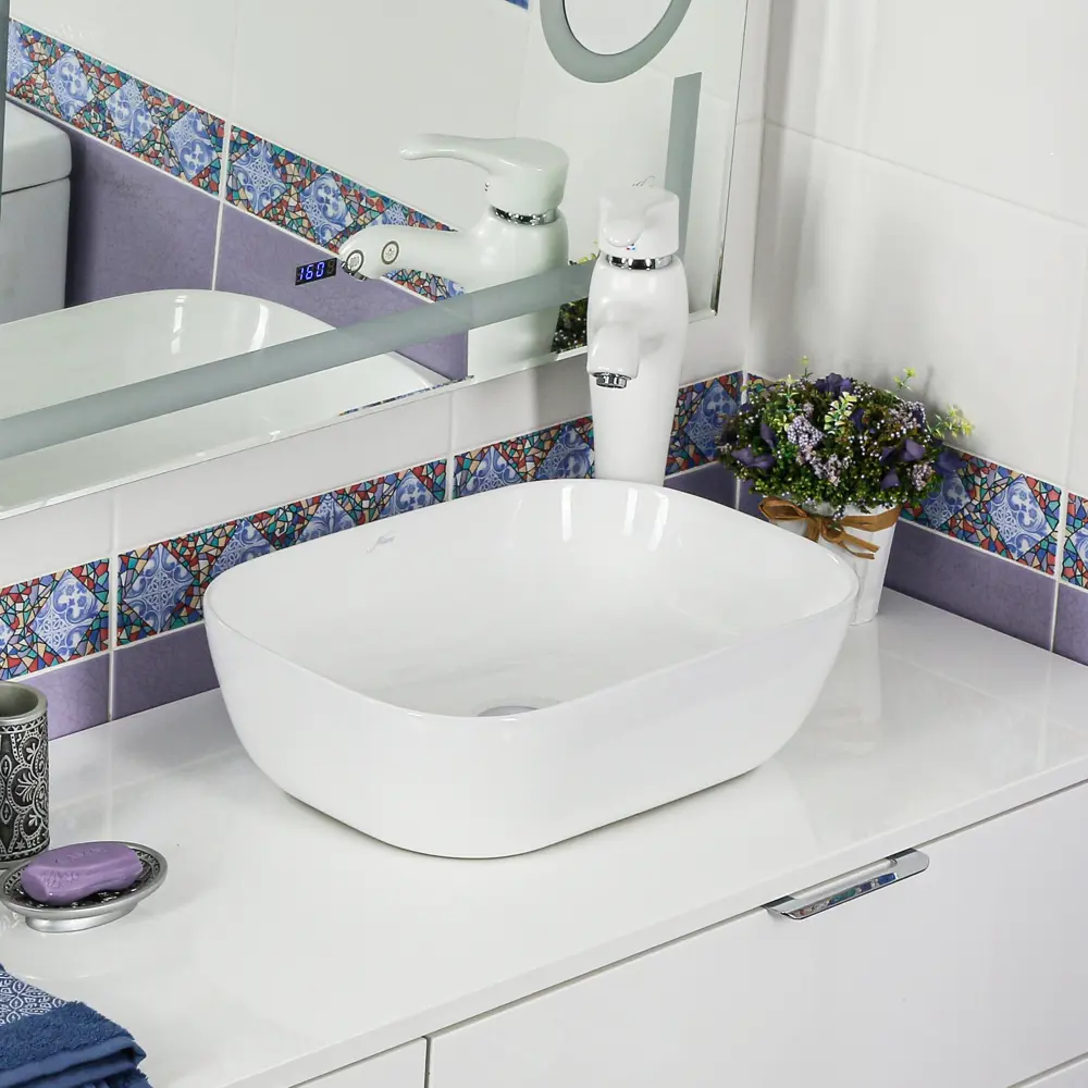 Раковина Melana MLN-78105 накладная для столешницы белая 82381790 Pepo STLM-0025983 - Вид №4