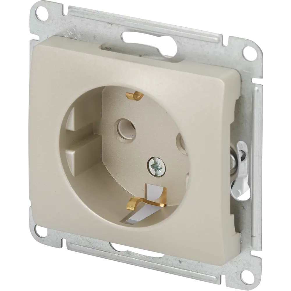 Розетка встраиваемая Systeme Electric Glossa с заземлением цвет платина 84693620 STLM-2005142 - Вид №1