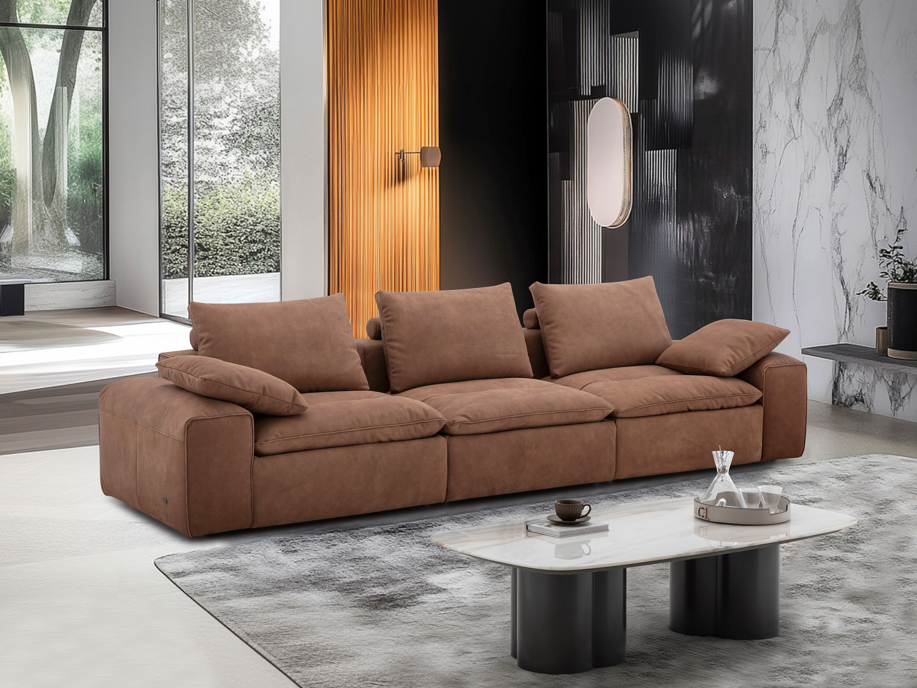 Кожаный линейный диван CAMPO DE' FIORI MIST ARCH-00099672 - Вид №7