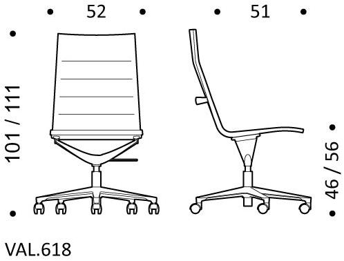 ICF Поворотное офисное кресло из ткани с 5 спицами на колесиках Valea sun-id-1494616 - Вид №8