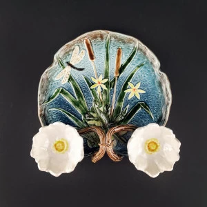 Блюдо для закусок (с двумя кувшинками) Голубой