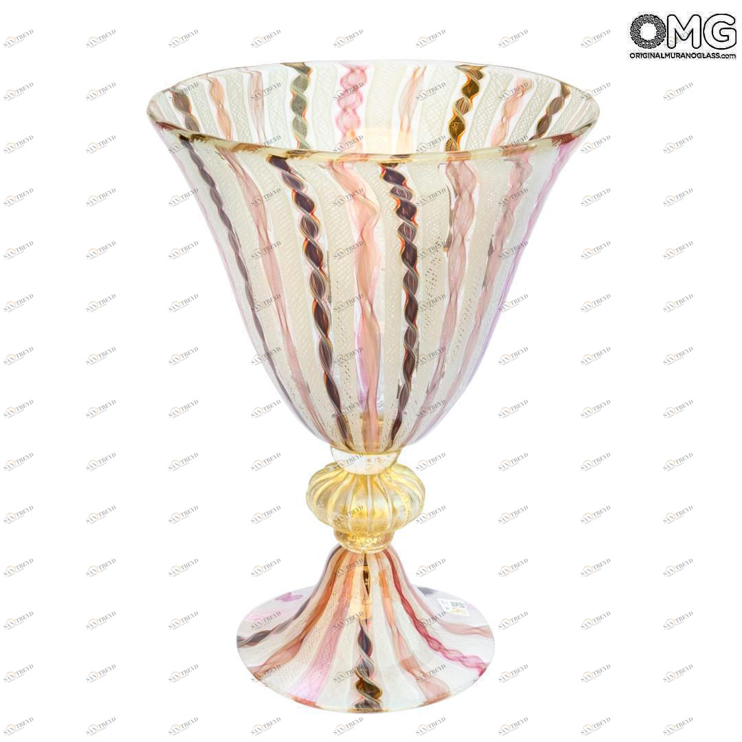 2269 ORIGINALMURANOGLASS Декоративная чаша Лилия из муранского стекла 30 см 