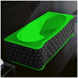 Ванна Gruppo treesse New Classic Young VTL-V6741-DX-KCS-ZE зелёная прямоугольная правая чёрная кожа кристаллы сваровски